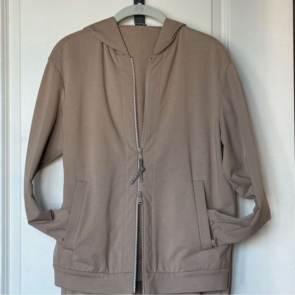Brunello Cucinelli Zip Front Cotton Jacket w/hood, Sz S